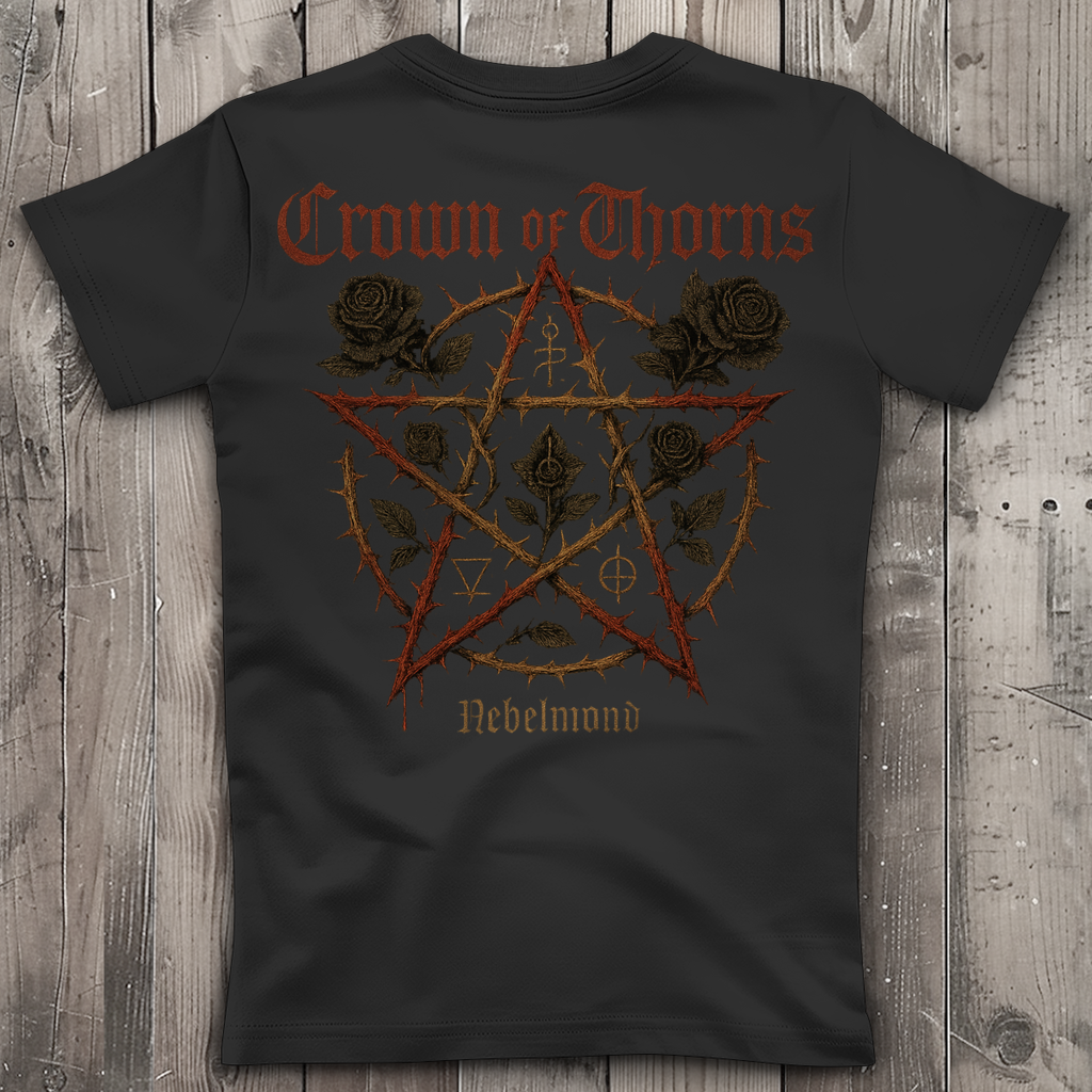 Crown of Thorns | Mystic Pentagram Collection | Nebelmond Damen Premium Bio V-Neck T-Shirt