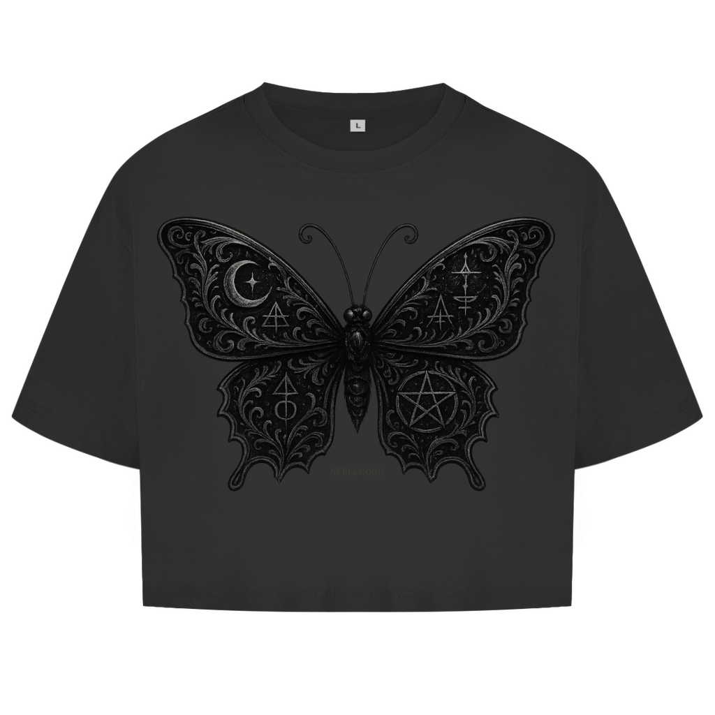 ARCANE BUTTERFLY | Dark Butterfy Collection | Nebelmond Damen Oversize Crop Top