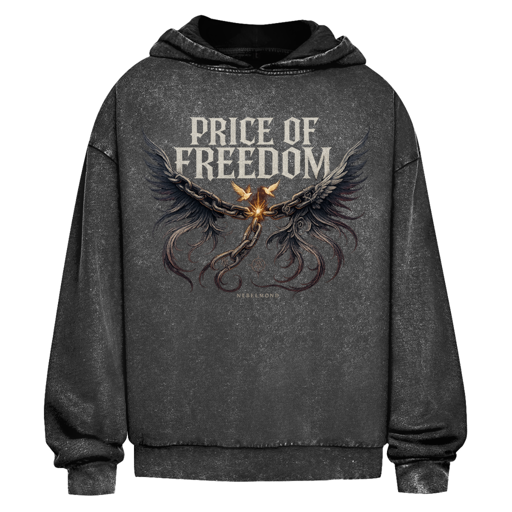 Price of Freedom | Dark Commerce Collection | Nebelmond Oversize Washed Hoodie