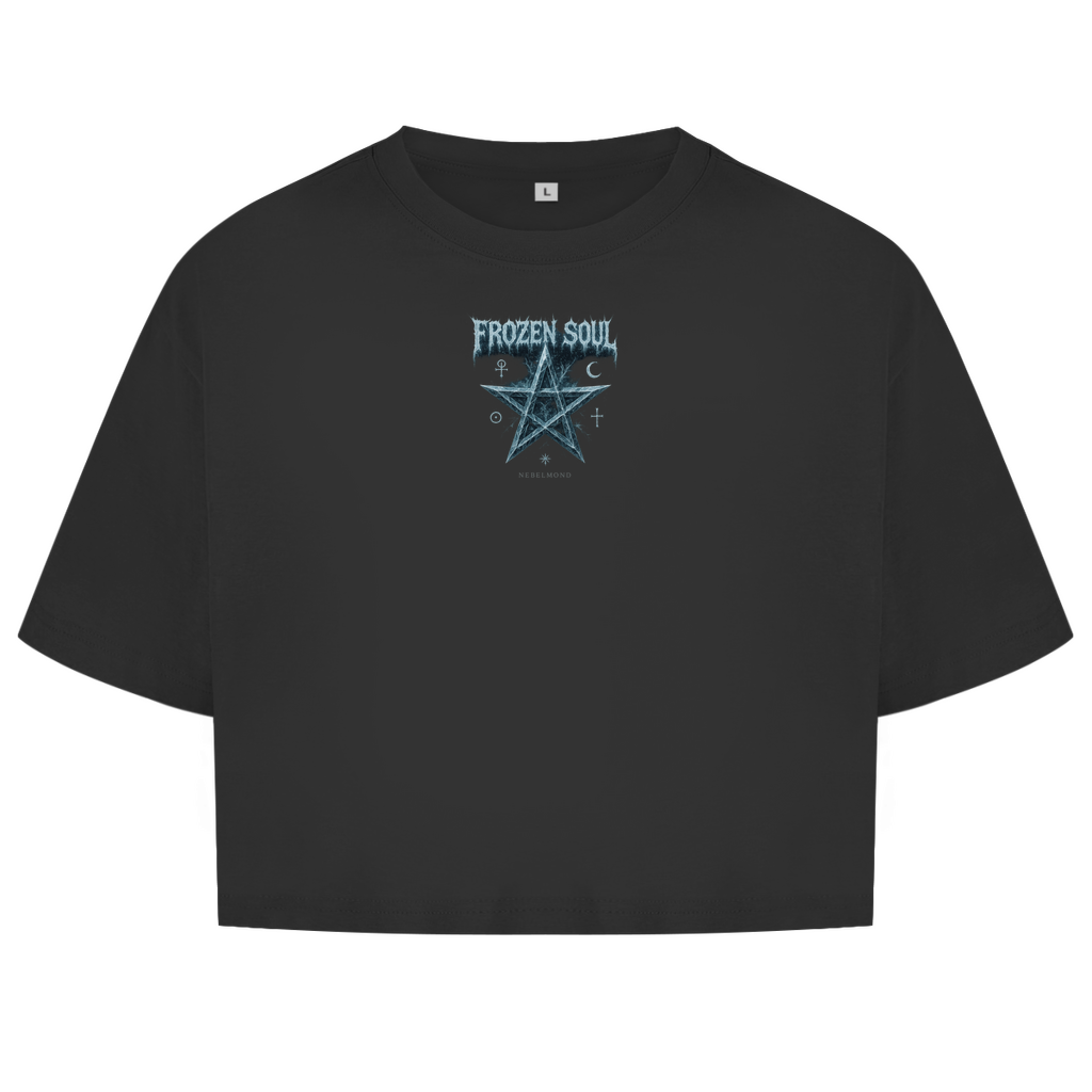 Frozen Soul | Mystic Pentagram Collection | Nebelmond Damen Oversize Crop Top