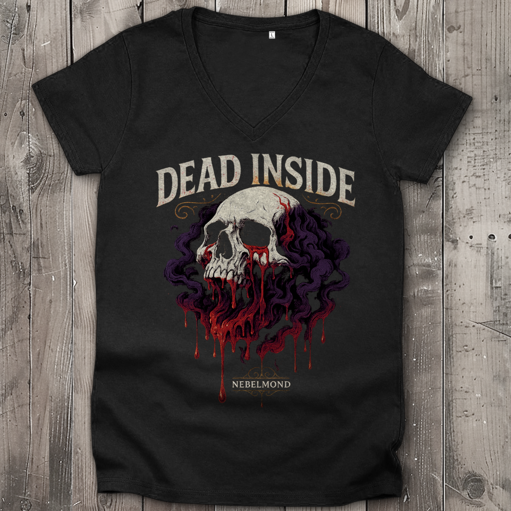 Dead Inside | Emotional Void Collection | Nebelmond Damen Premium Bio V-Neck T-Shirt