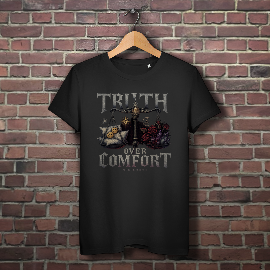 Truth over Comfort | Dark Commerce Collection | Nebelmond Damen Premium Bio T-Shirt