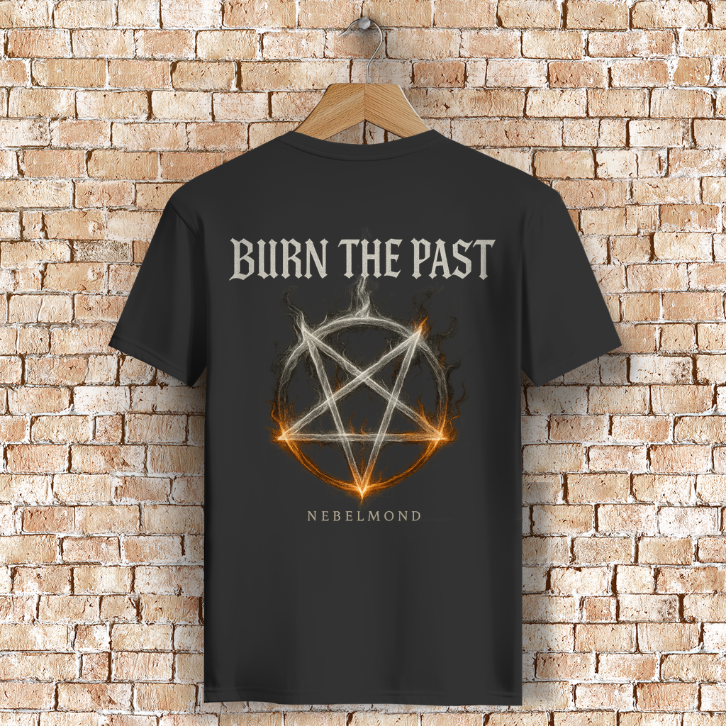 Burn the Past | Mystic Pentagram Collection | Nebelmond Herren Premium Bio T-Shirt