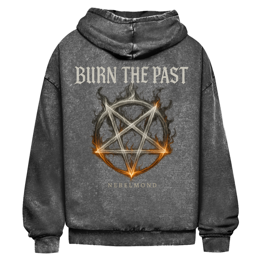Burn the Past | Mystic Pentagram Collection | Nebelmond Oversize Washed Hoodie
