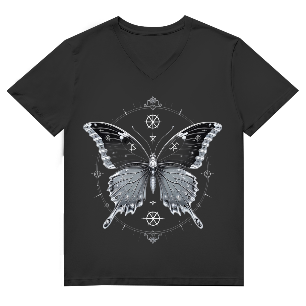 DEATH'S METAMORPHOSIS | Dark Butterfy Collection | Nebelmond Herren Premium Bio V-Neck T-Shirt