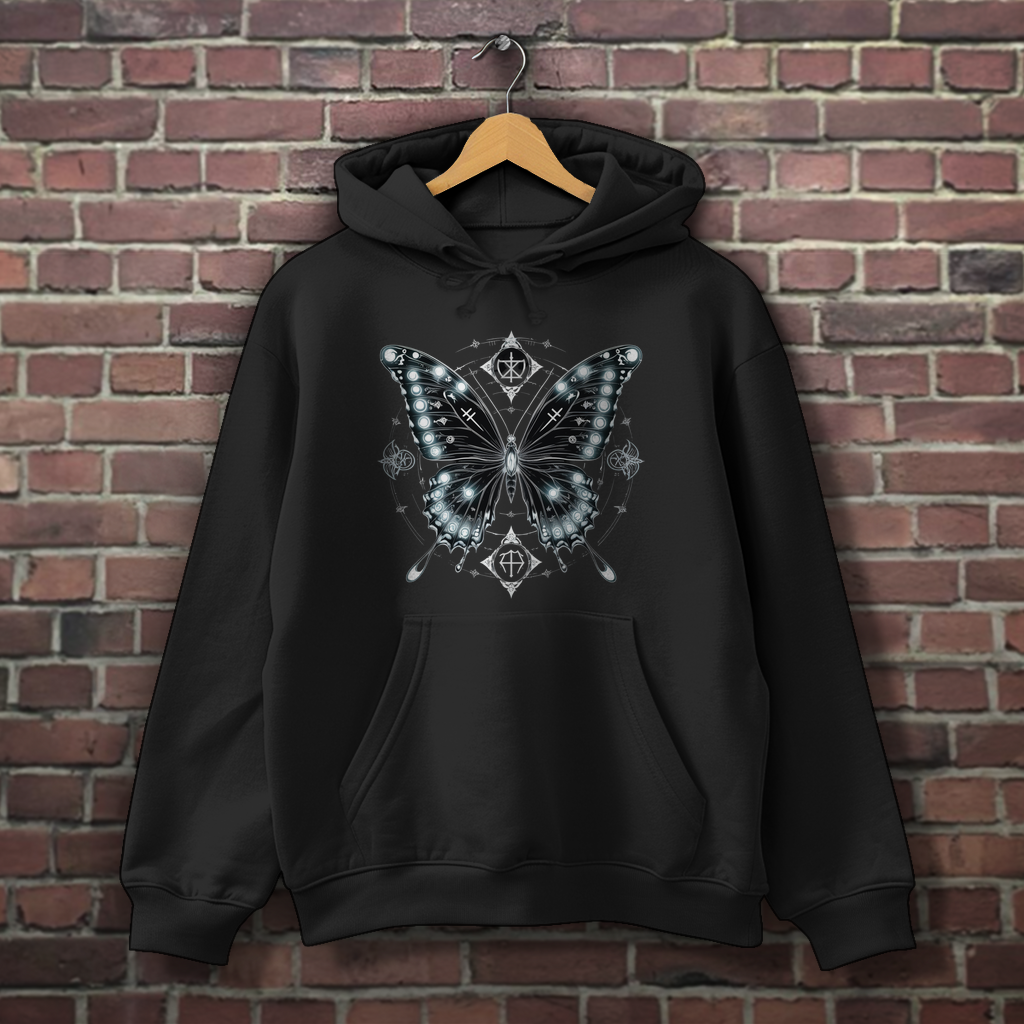 METAMORPHOSIS OF SHADOWS | Dark Butterfy Collection | Nebelmond Herren Hoodie