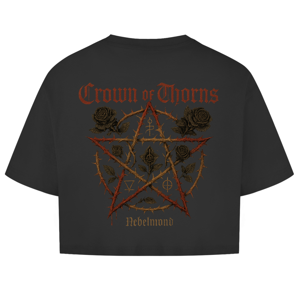 Crown of Thorns | Mystic Pentagram Collection | Nebelmond Damen Oversize Crop Top