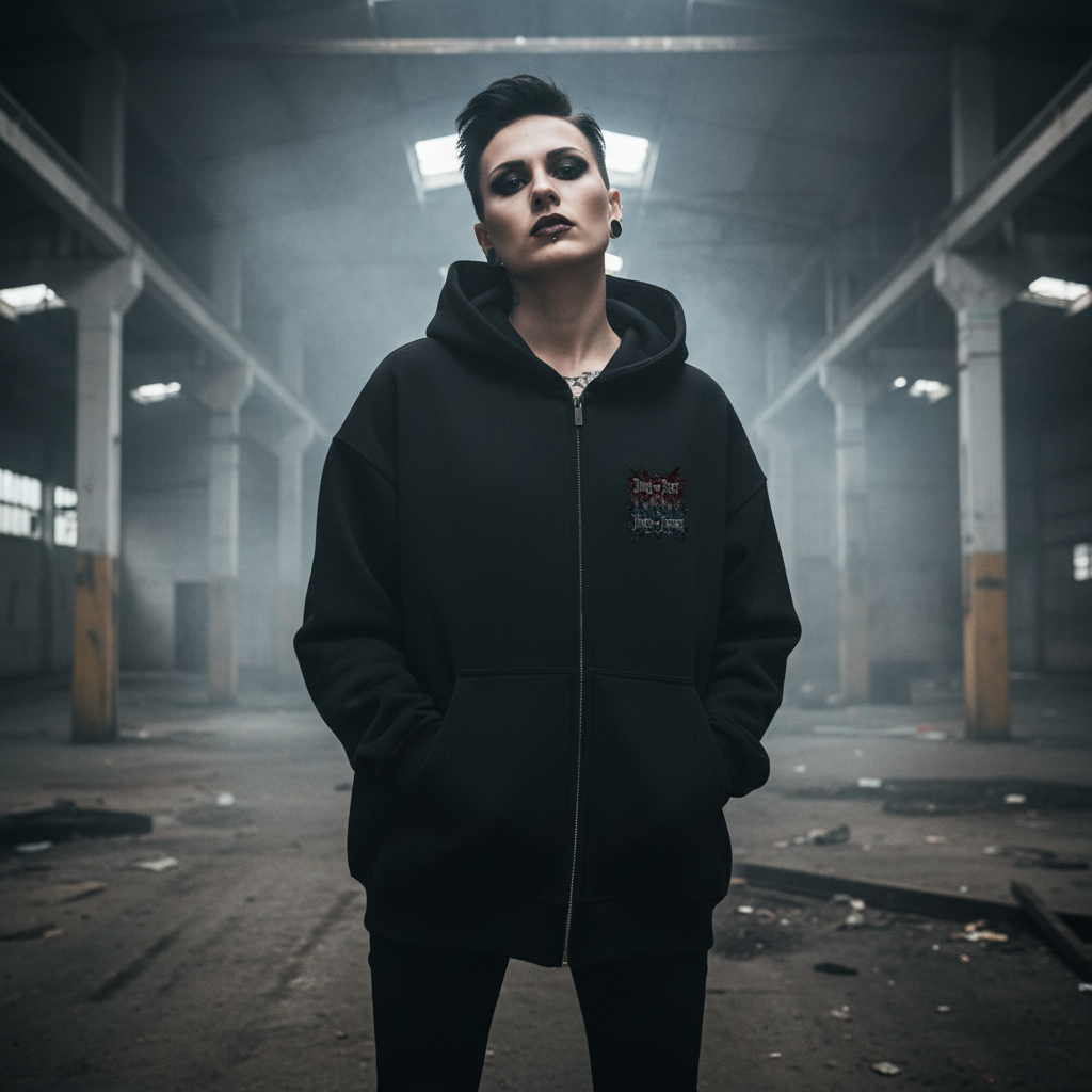 Burn the Past / Forge the Future | Year of the Horse | Nebelmond Oversized Zipper Hoodie