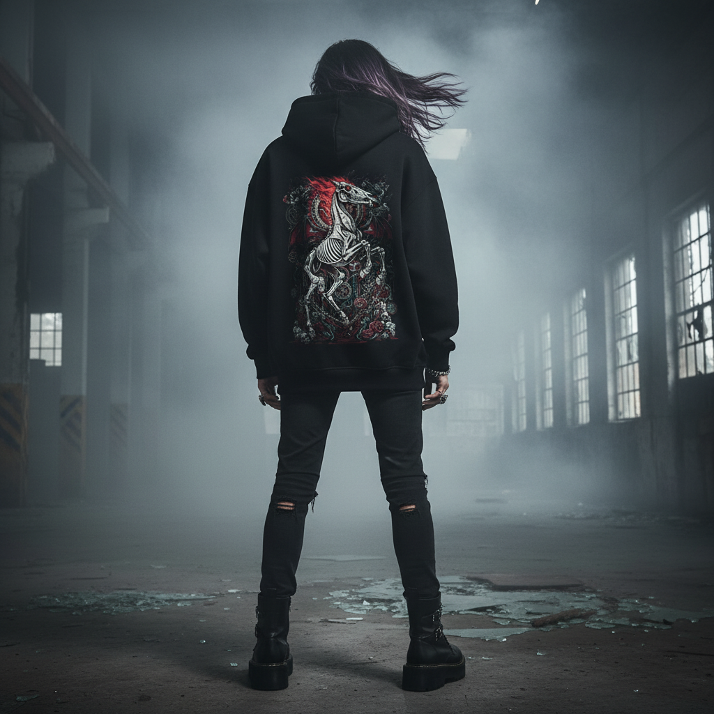 Burn the Past / Forge the Future | Year of the Horse | Nebelmond Oversized Zipper Hoodie