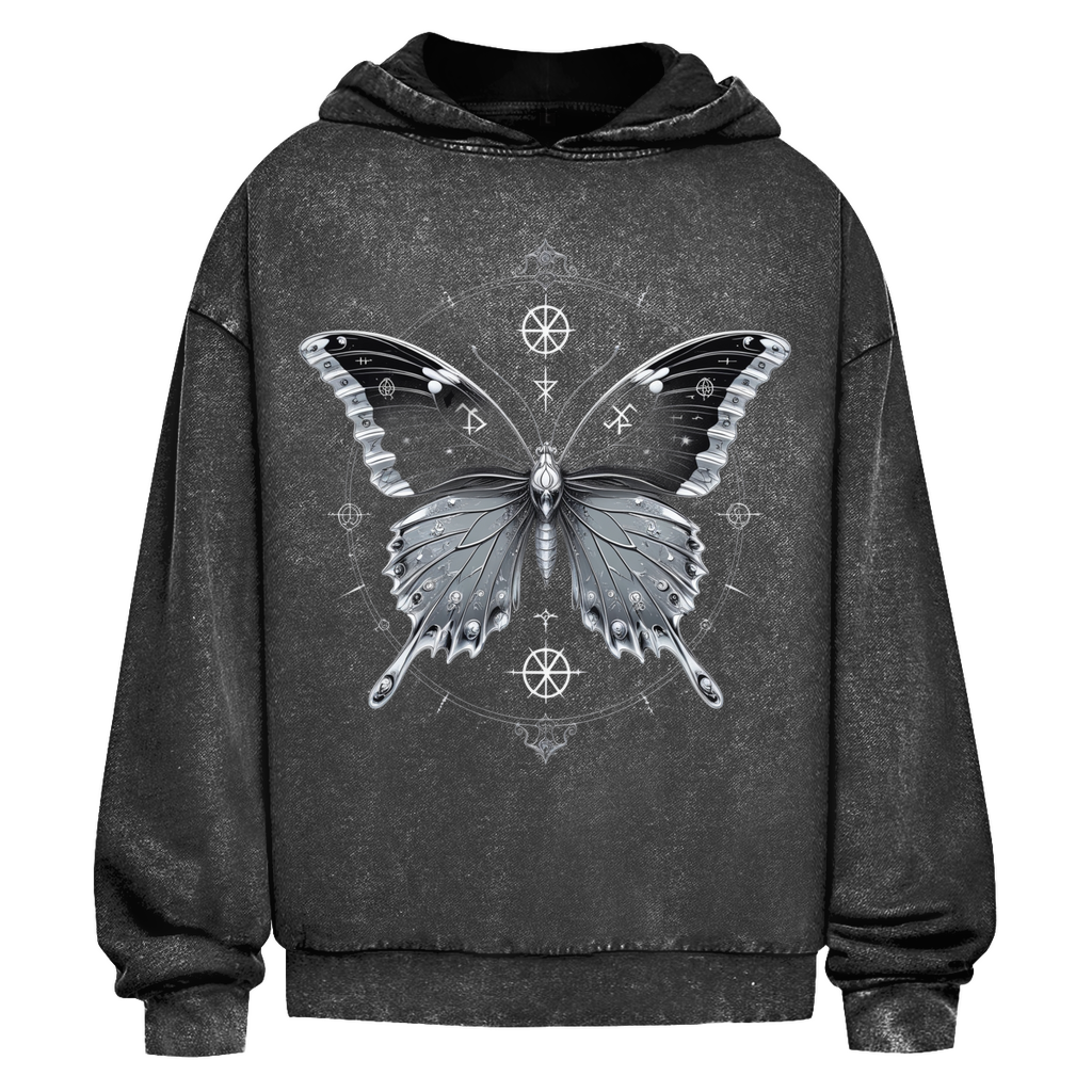 DEATH'S METAMORPHOSIS | Dark Butterfy Collection | Nebelmond Oversize Washed Hoodie