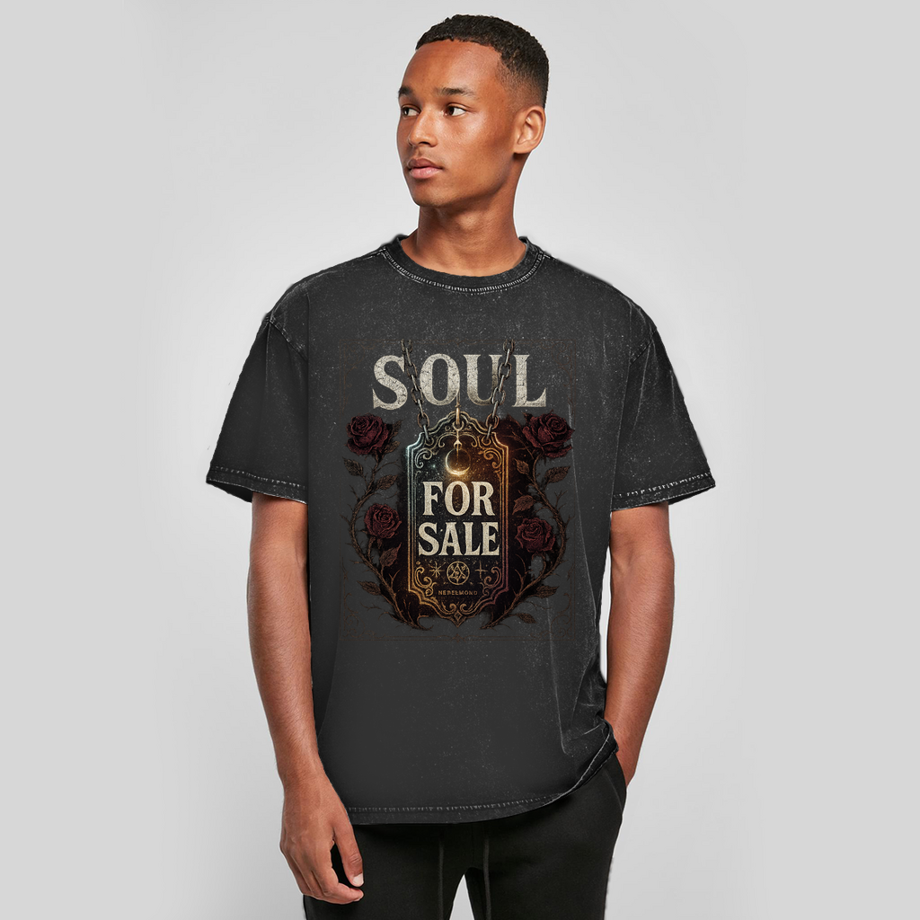Soul For Sale | Dark Commerce Collection | Nebelmond Oversize Washed T-Shirt
