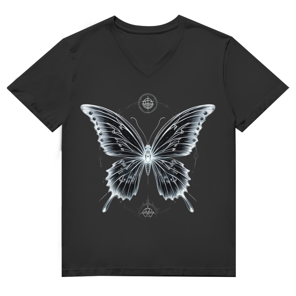 RUNES OF TRANSFORMATION | Dark Butterfy Collection | Nebelmond Herren Premium Bio V-Neck T-Shirt