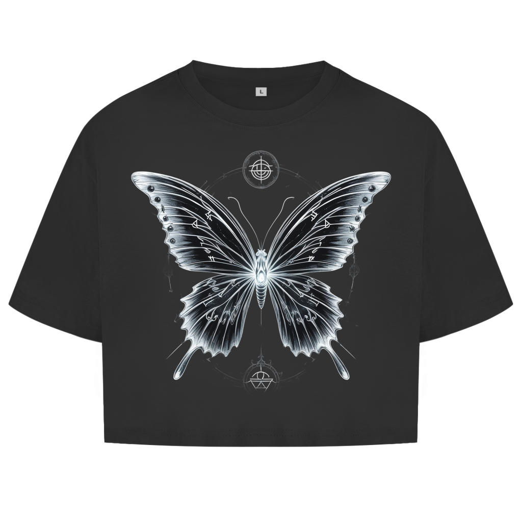 RUNES OF TRANSFORMATION | Dark Butterfy Collection | Nebelmond Damen Oversize Crop Top