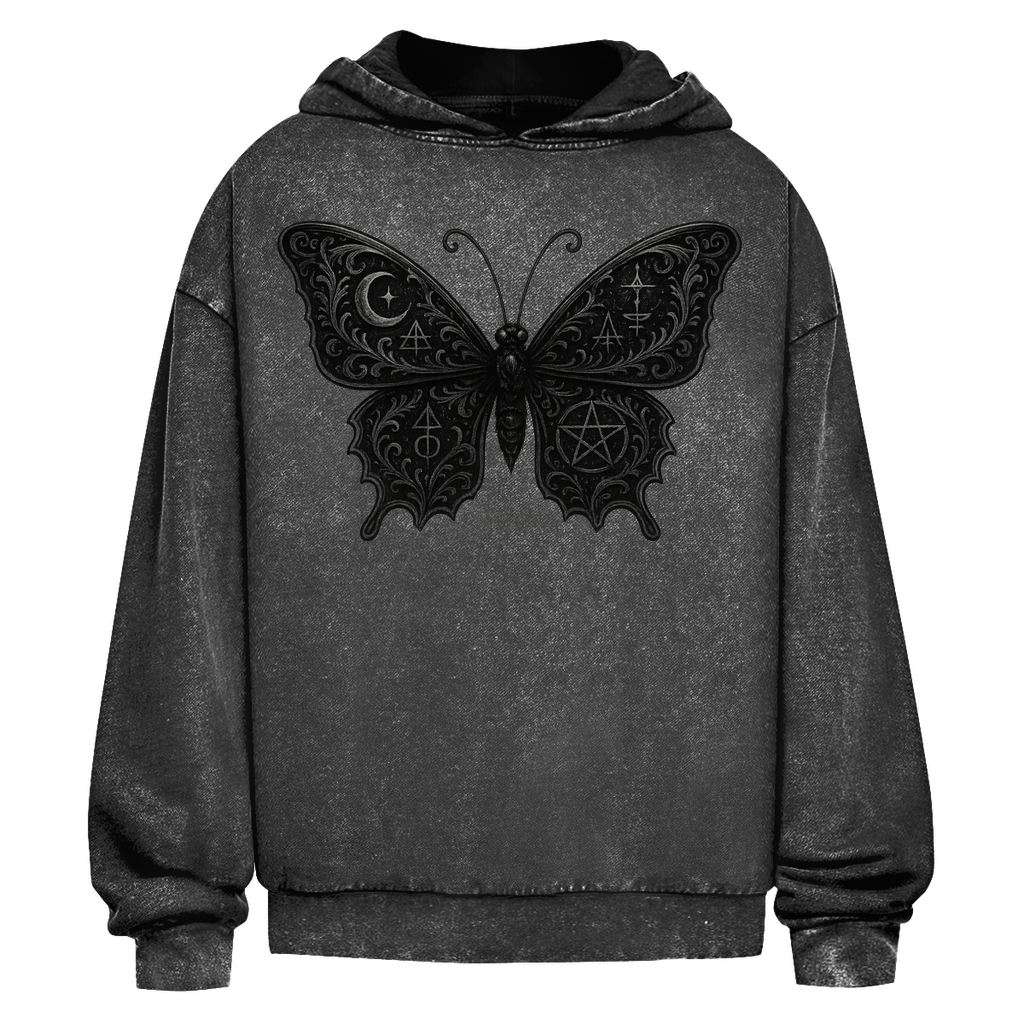 ARCANE BUTTERFLY | Dark Butterfy Collection | Nebelmond Oversize Washed Hoodie
