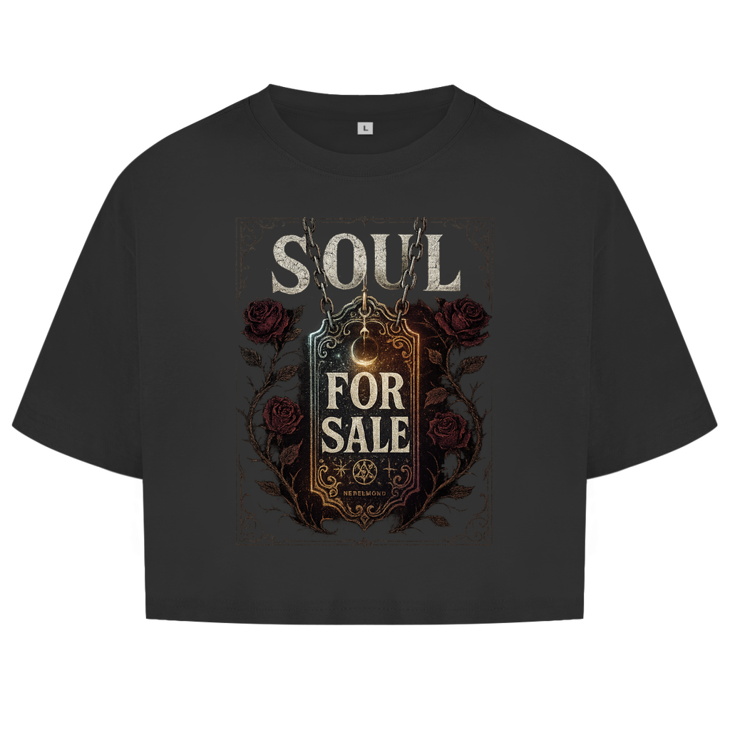 Soul For Sale | Dark Commerce Collection | Nebelmond Damen Oversize Crop Top