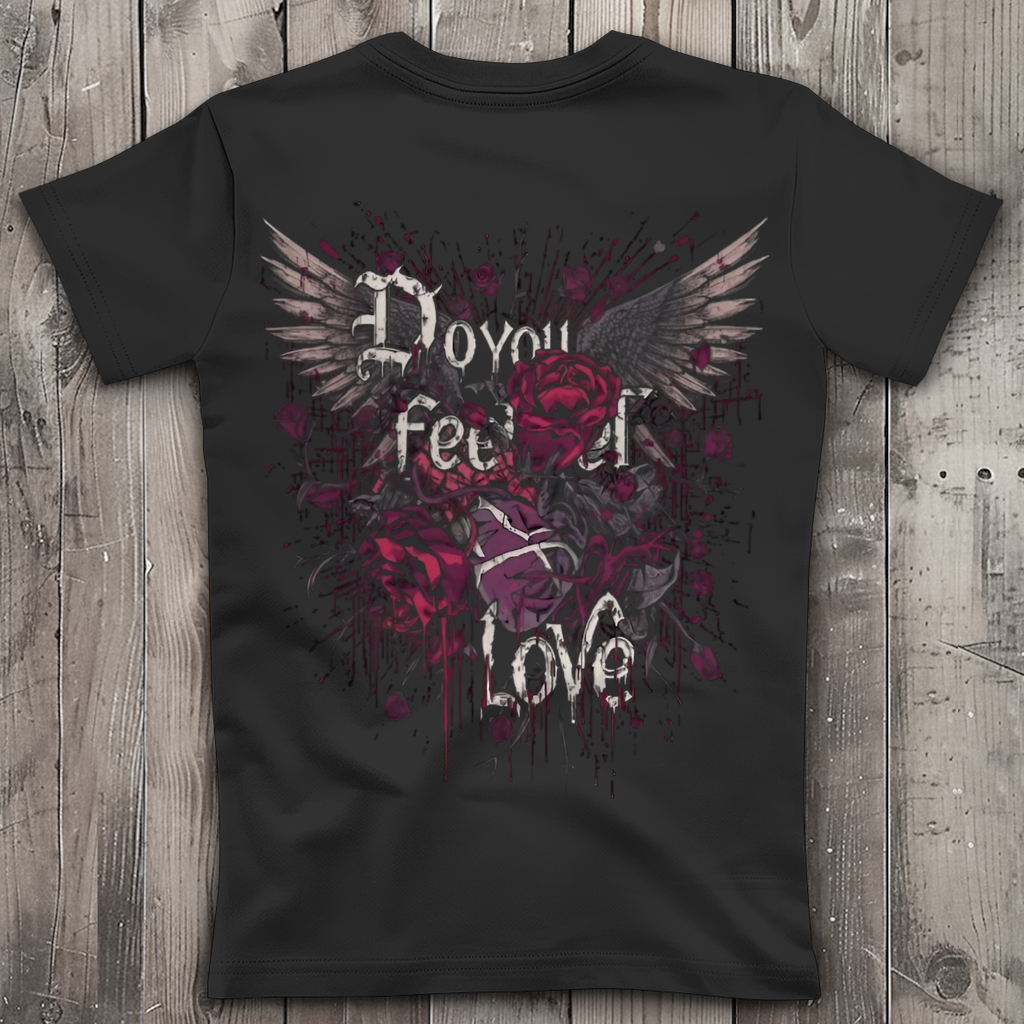 Do You Feel Love | Emotional Void Collection | Nebelmond Damen Premium Bio V-Neck T-Shirt