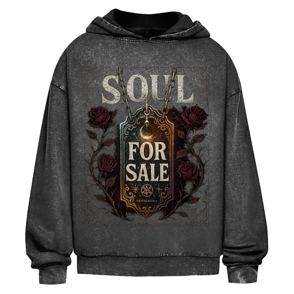 Soul For Sale | Dark Commerce Collection | Nebelmond Oversize Washed Hoodie