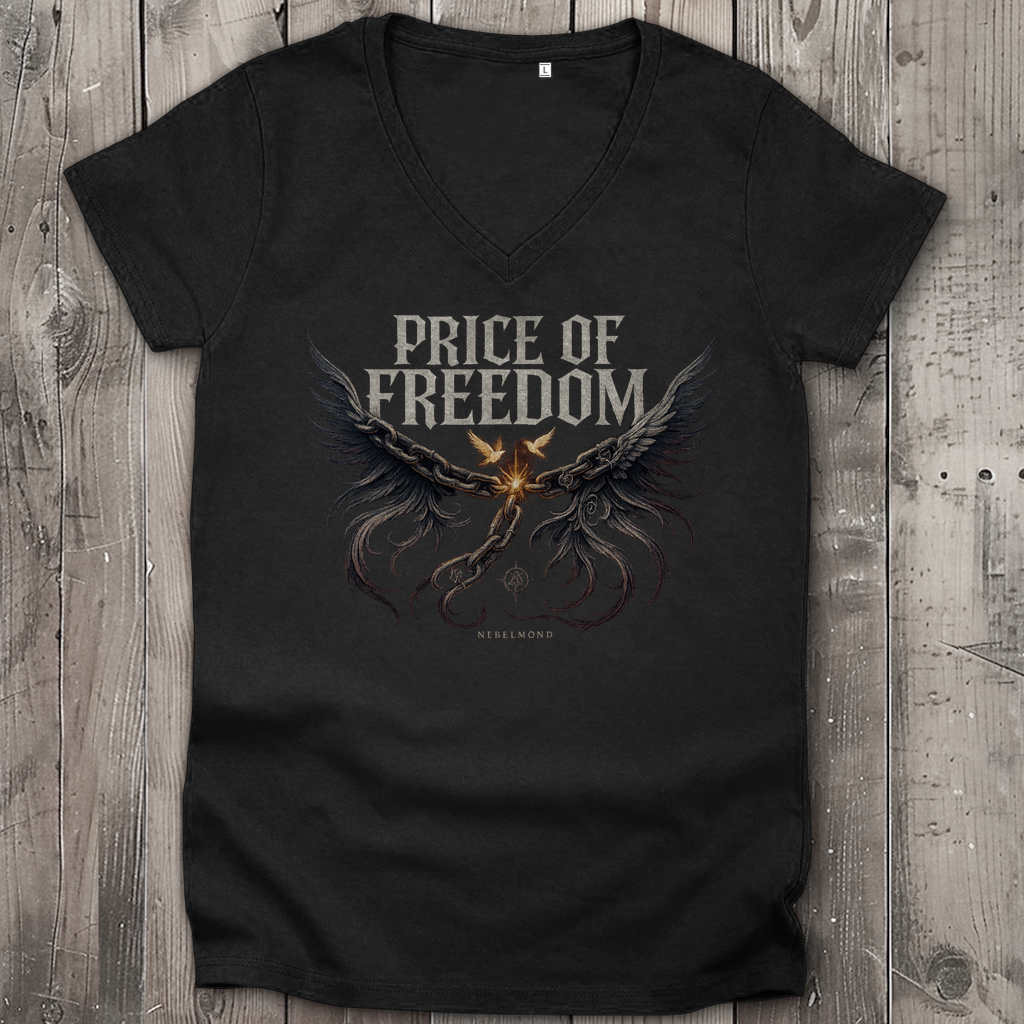 Price of Freedom | Dark Commerce Collection | Nebelmond Damen Premium Bio V-Neck T-Shirt