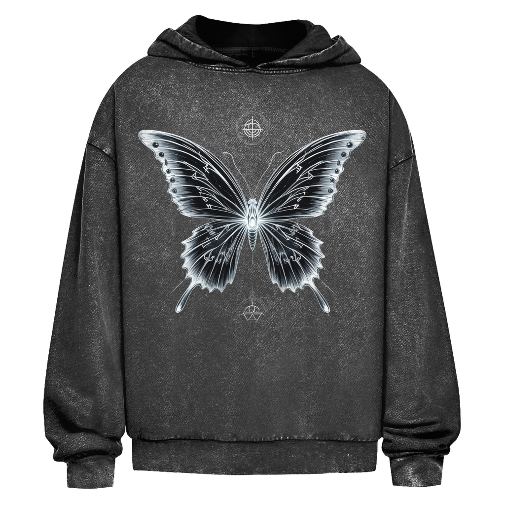RUNES OF TRANSFORMATION | Dark Butterfy Collection | Nebelmond Oversize Washed Hoodie