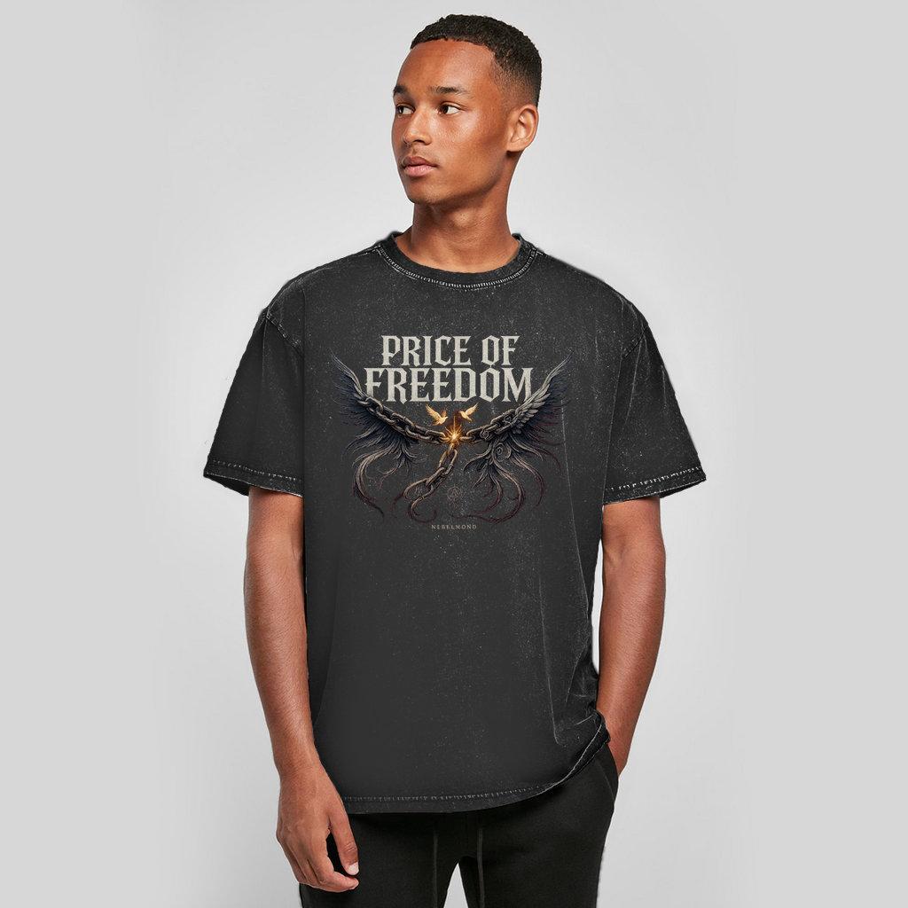 Price of Freedom | Dark Commerce Collection | Nebelmond Oversize Washed T-Shirt