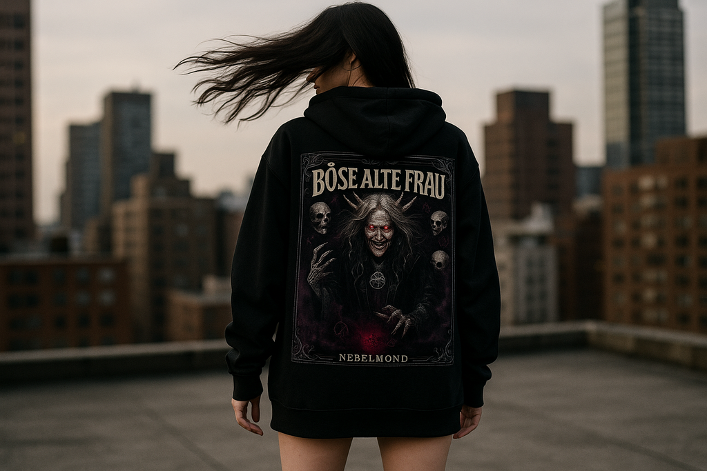 Böse Alte Frau Oversized Hoodie Black 1:1