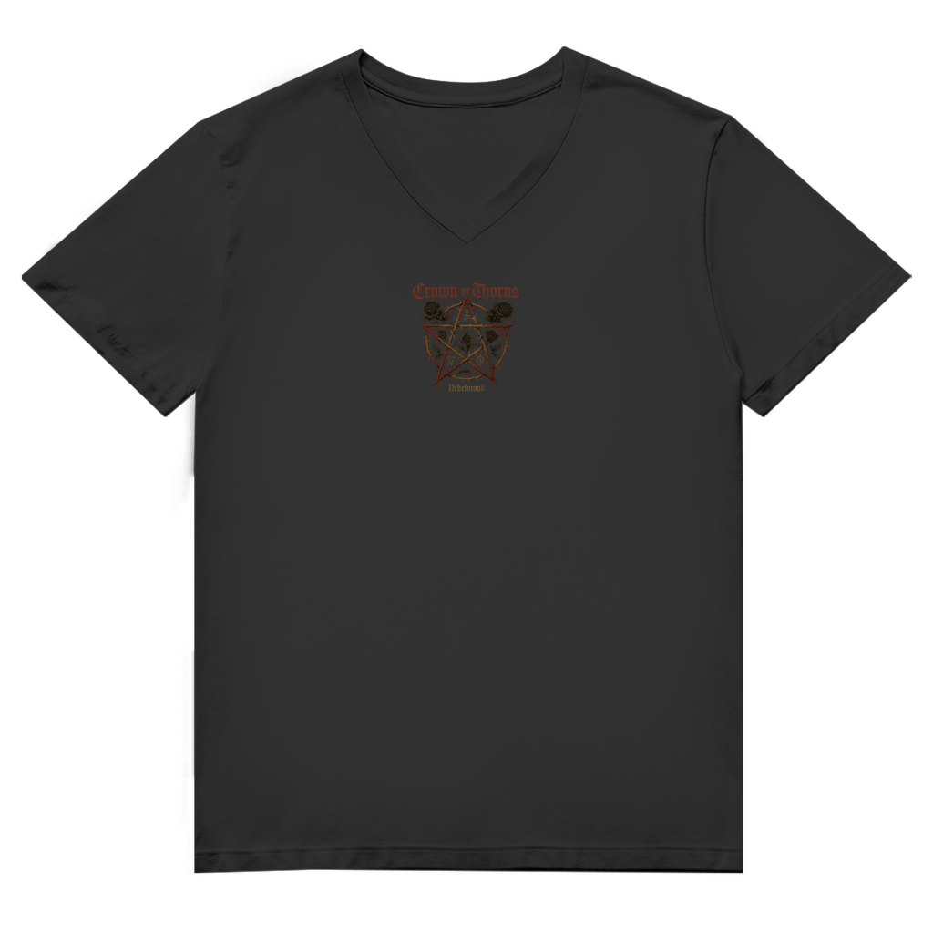 Crown of Thorns | Mystic Pentagram Collection | Nebelmond Herren Premium Bio V-Neck T-Shirt