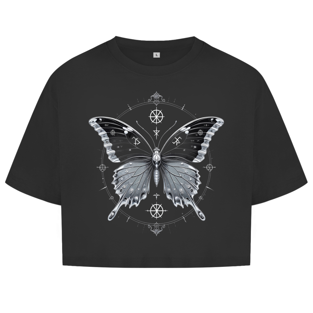 DEATH'S METAMORPHOSIS | Dark Butterfy Collection | Nebelmond Damen Oversize Crop Top