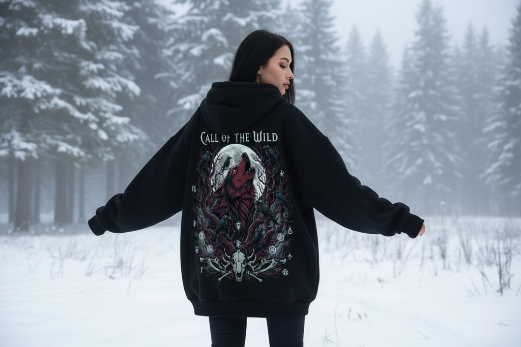 Call of the Wild Oversized Zipper Hoodie