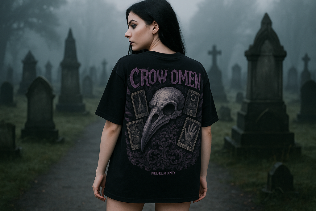 Crow Omen Oversized Shirt - Black