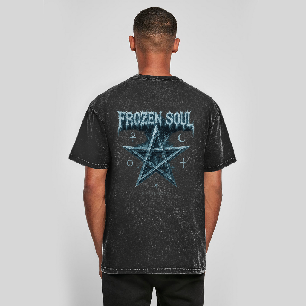 Frozen Soul | Mystic Pentagram Collection | Nebelmond Oversize Washed T-Shirt