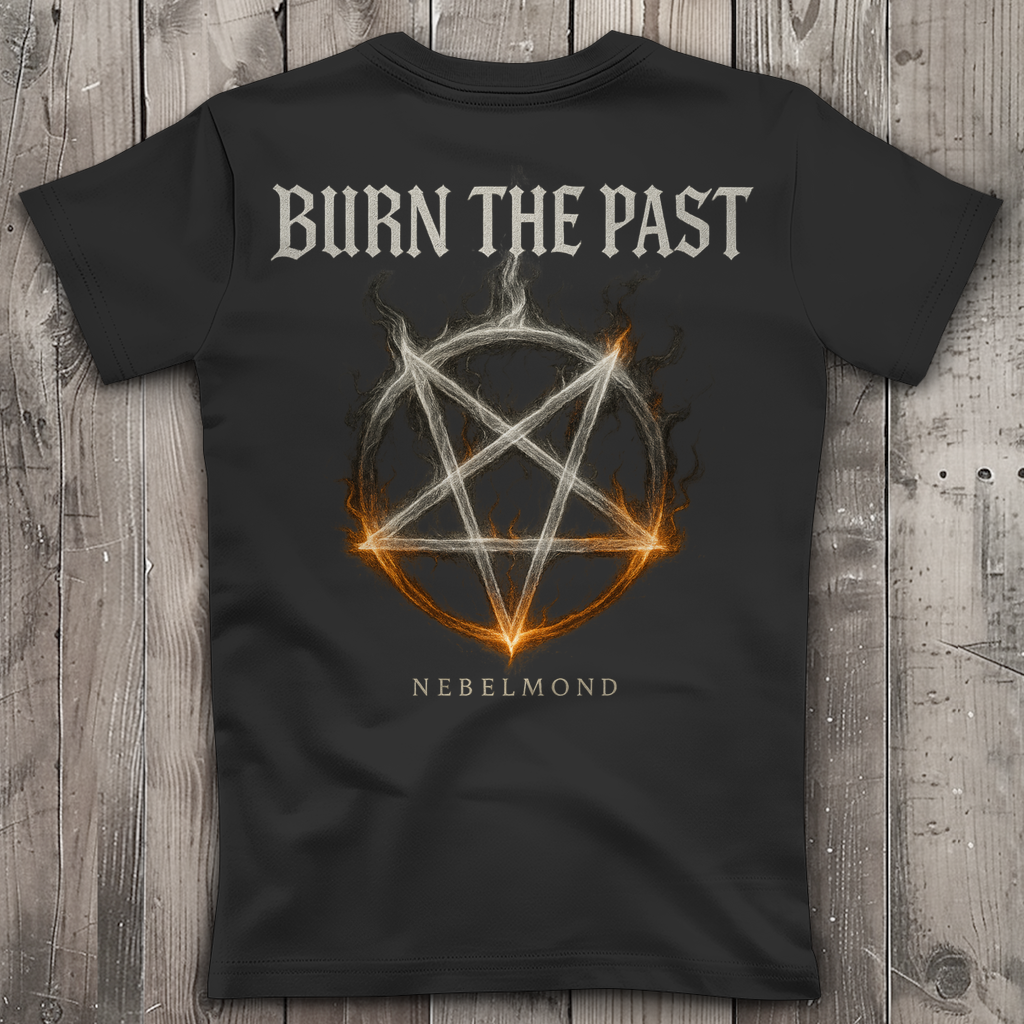 Burn the Past | Mystic Pentagram Collection | Nebelmond Damen Premium Bio V-Neck T-Shirt