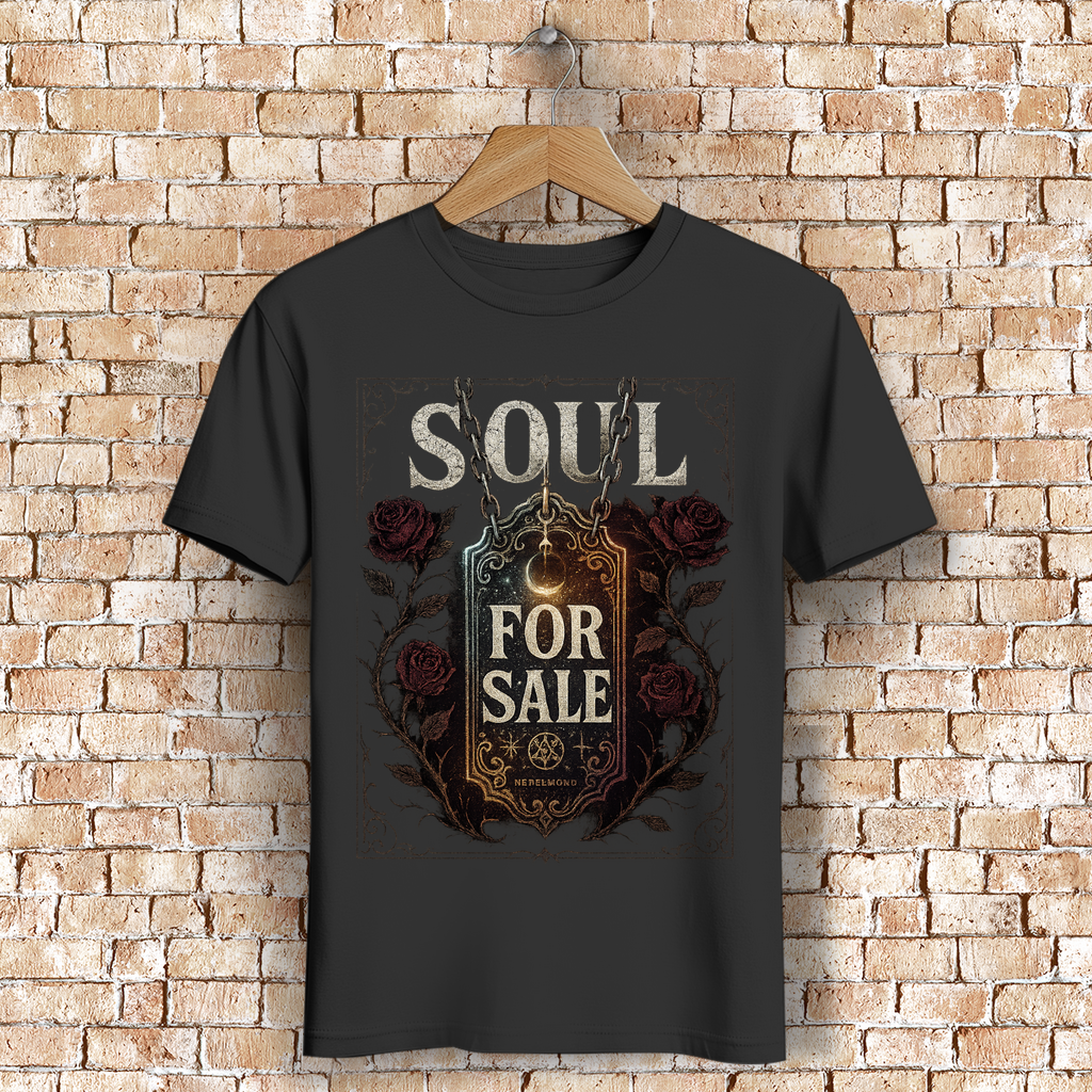 Soul For Sale | Dark Commerce Collection | Nebelmond Herren Premium Bio T-Shirt