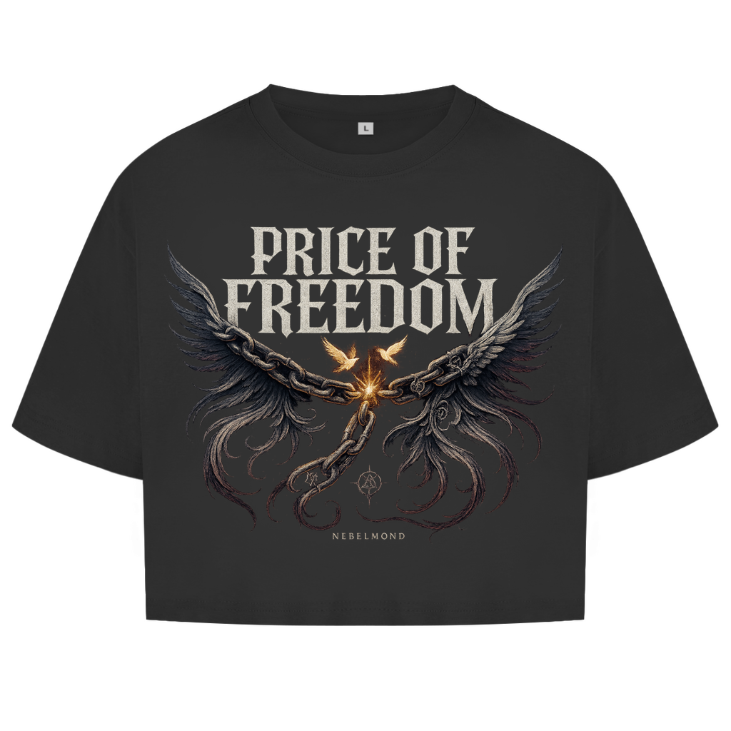 Price of Freedom | Dark Commerce Collection | Nebelmond Damen Oversize Crop Top