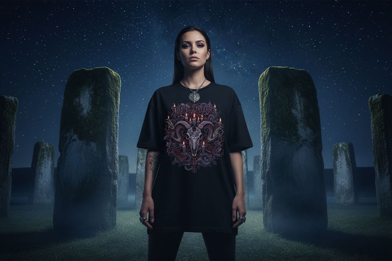 Dark Ritual Oversized Shirt Schwarz