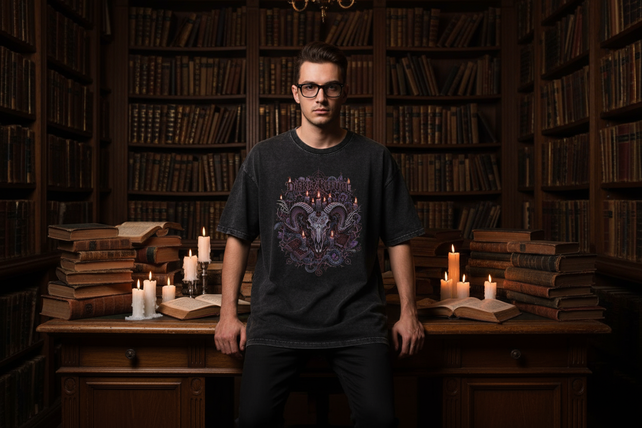 Dark Ritual Oversized Shirt Washed Black