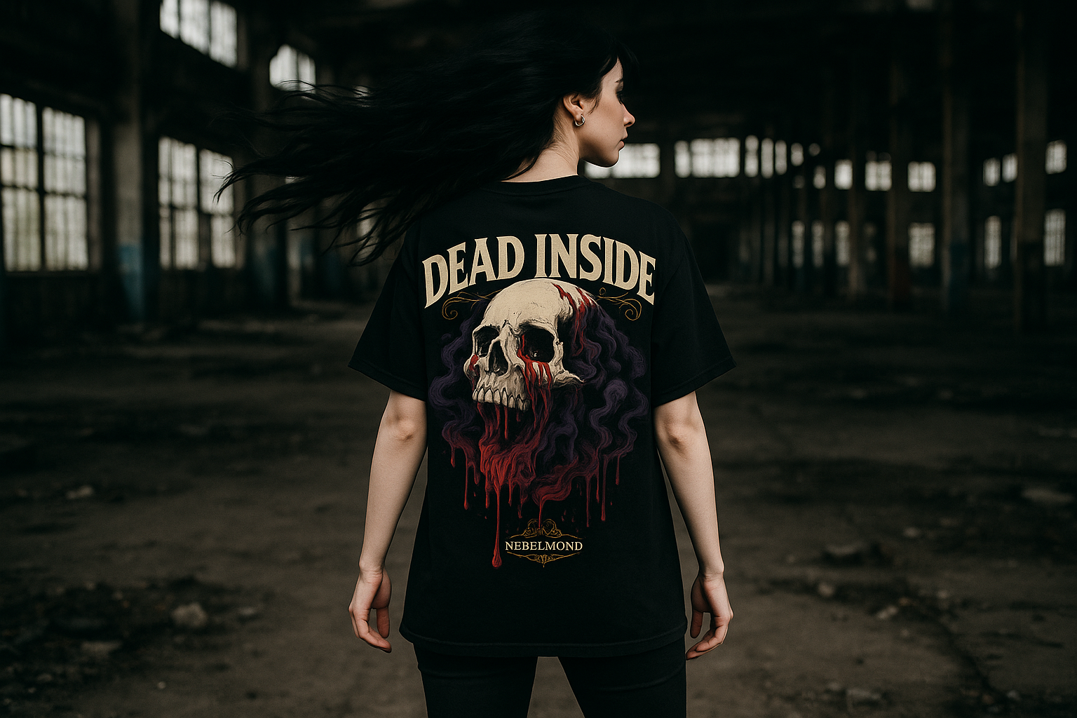 Dead Inside Black Backprint Mockup