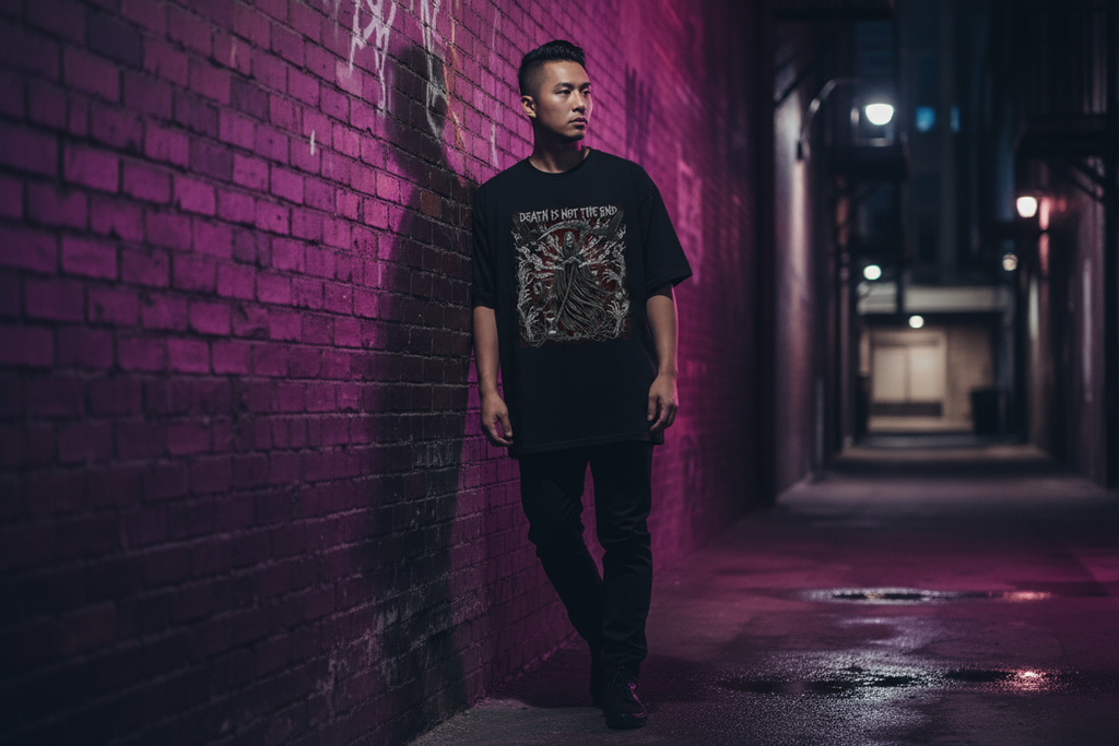 Death is not the End Oversized Shirt Schwarz