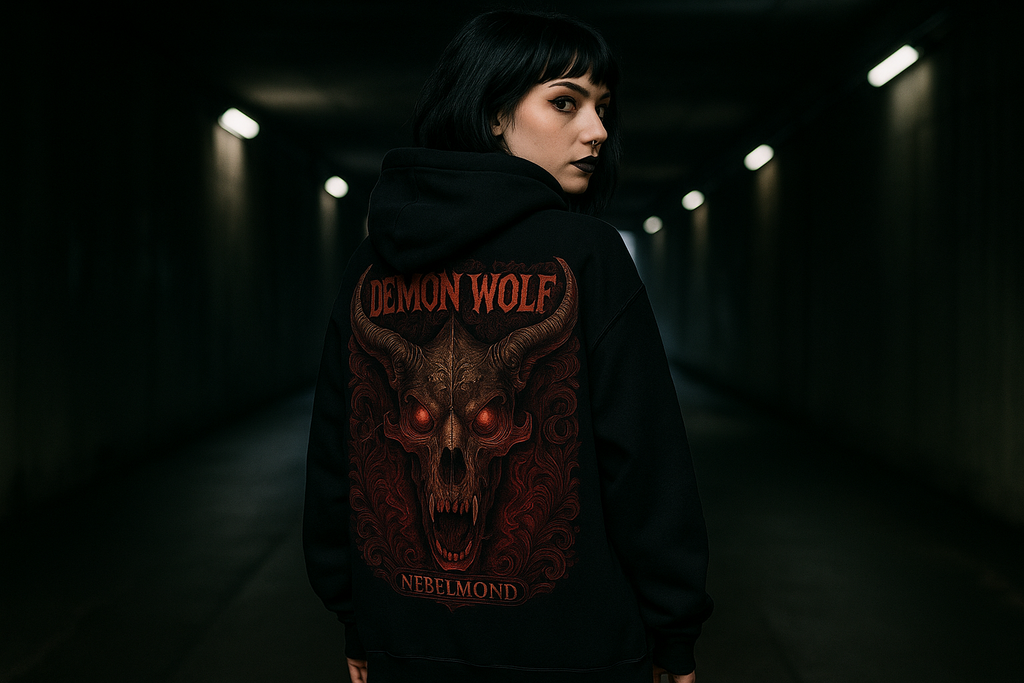 Demon Wolf Oversized Hoodie Mockup