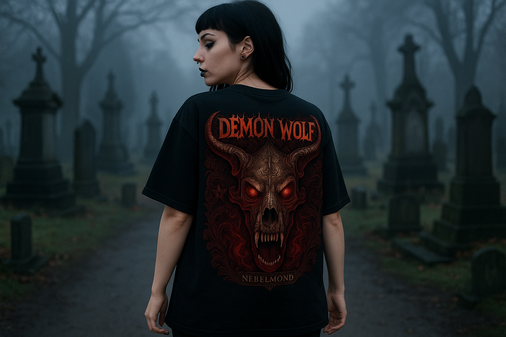 Demon Wolf Oversized Shirt Mockup - Korrigiert