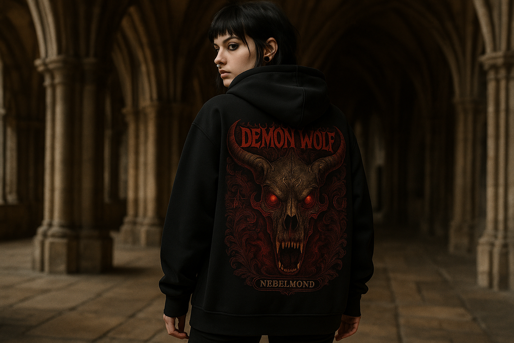 Demon Wolf Oversized Zipper Hoodie Mockup
