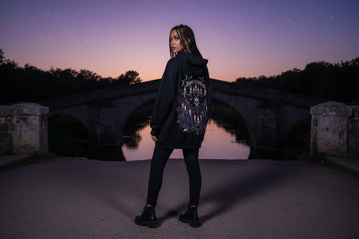 Drawn to Darkness Oversized Hoodie