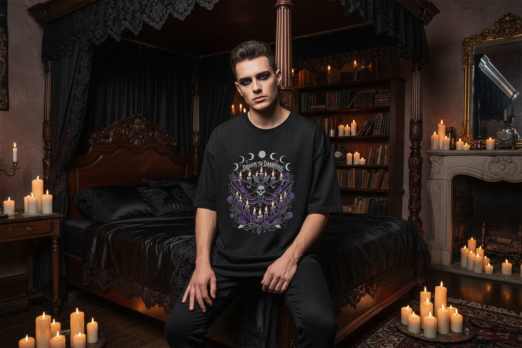 Drawn to Darkness Oversized Shirt Schwarz