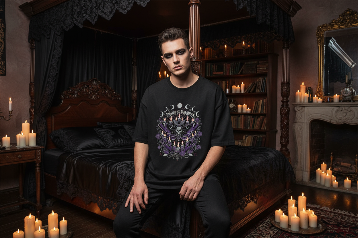 Drawn to Darkness Oversized Shirt Schwarz