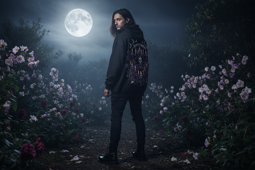 Drawn to Darkness Oversized Zipper Hoodie