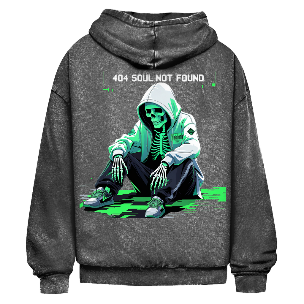 404 Soul Not Found | Lost & Glitched Collection | Nebelmond Oversize Washed Hoodie