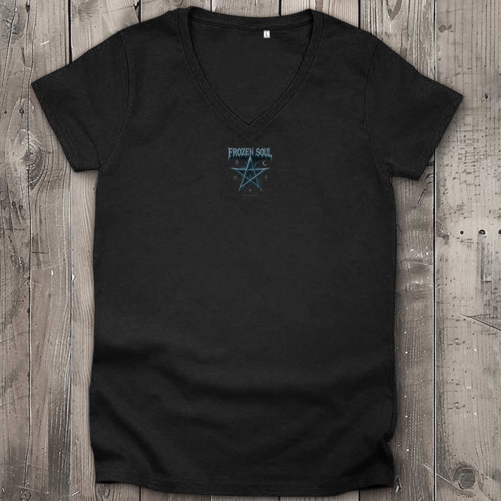 Frozen Soul | Mystic Pentagram Collection | Nebelmond Damen Premium Bio V-Neck T-Shirt