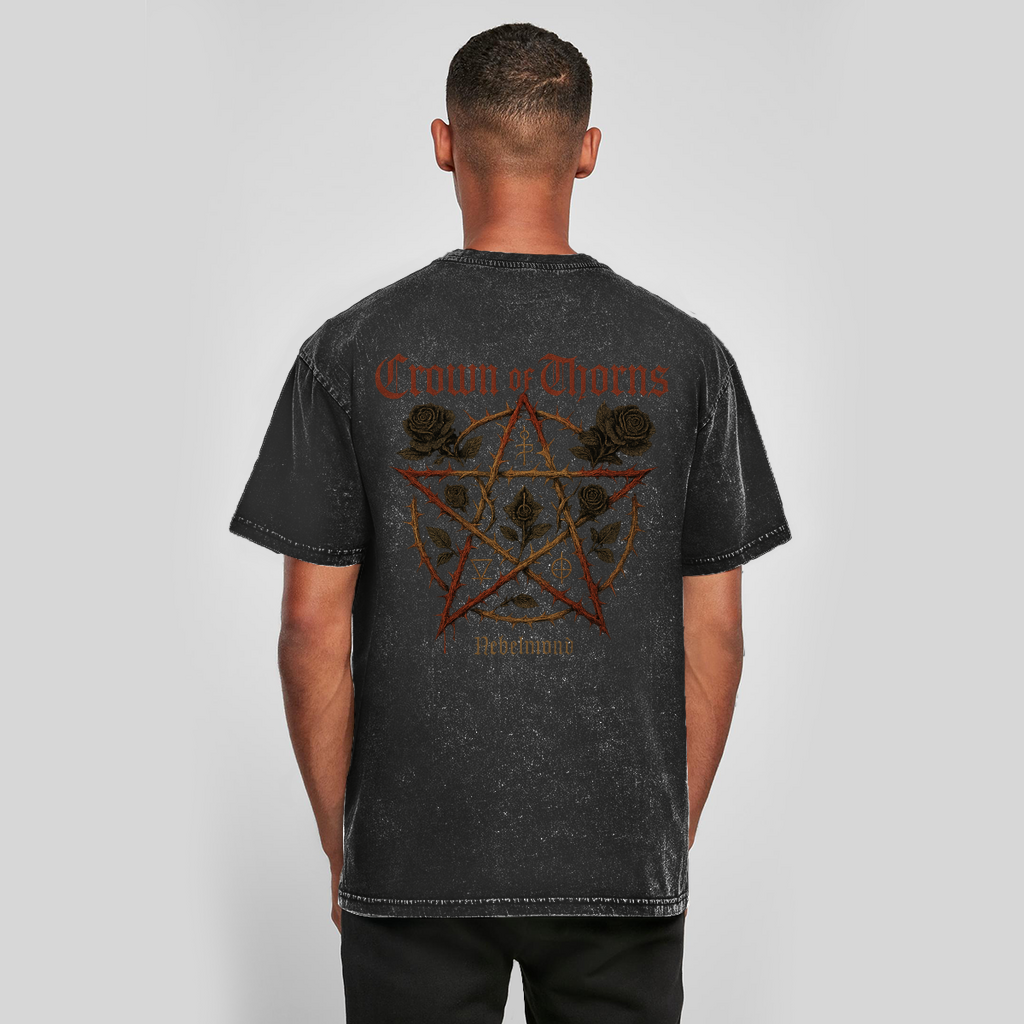 Crown of Thorns | Mystic Pentagram Collection | Nebelmond Oversize Washed T-Shirt