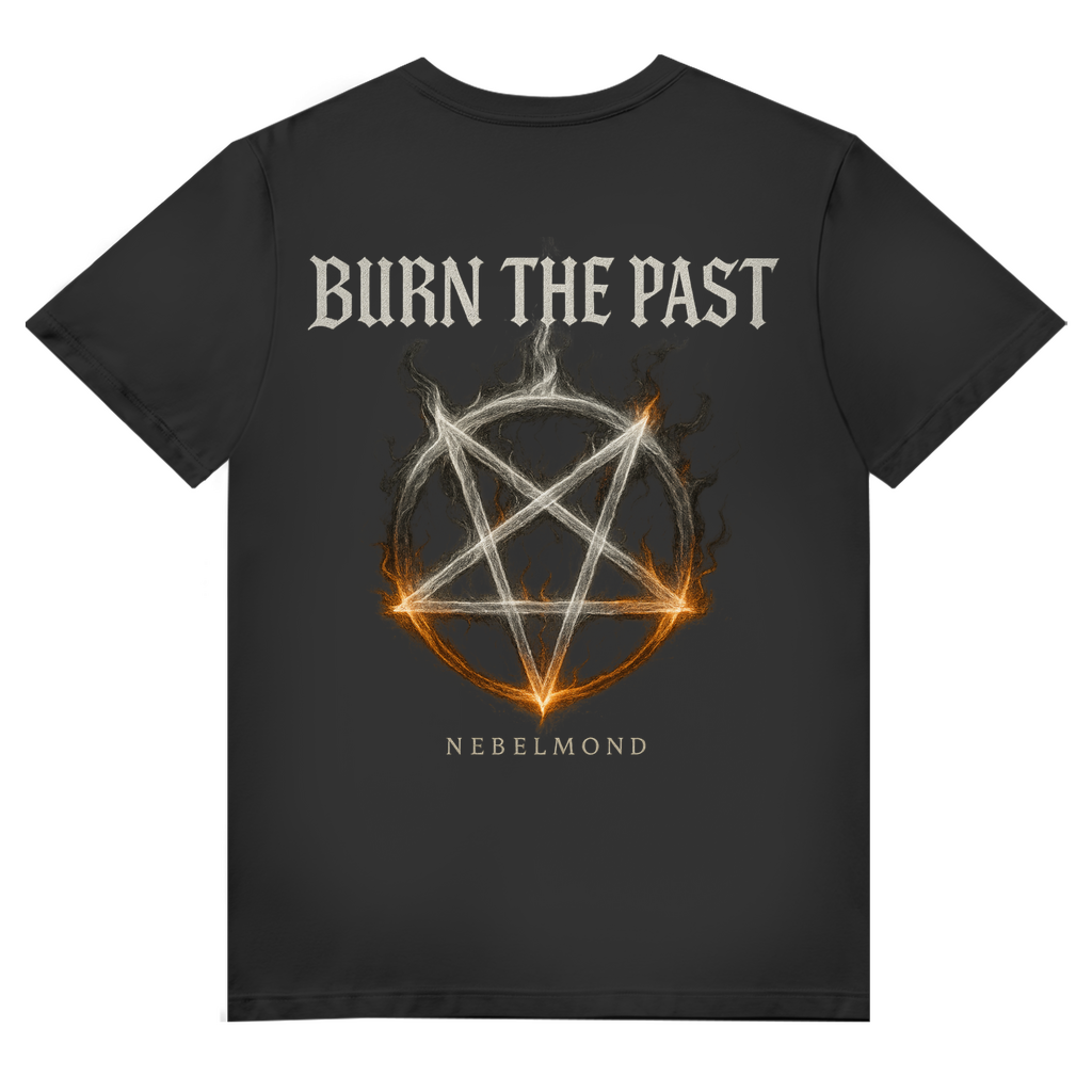 Burn the Past | Mystic Pentagram Collection | Nebelmond Herren Premium Bio V-Neck T-Shirt