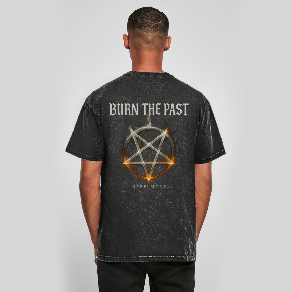 Burn the Past | Mystic Pentagram Collection | Nebelmond Oversize Washed T-Shirt