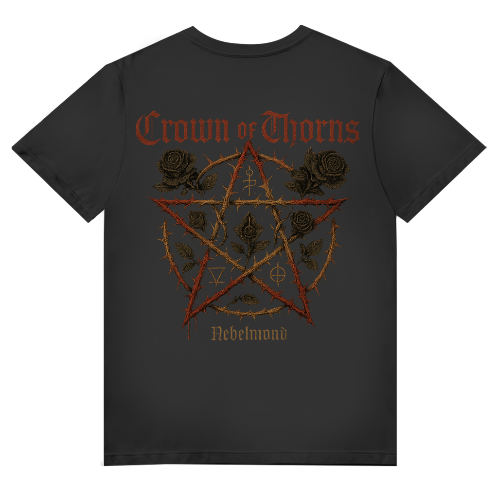 Crown of Thorns | Mystic Pentagram Collection | Nebelmond Herren Premium Bio V-Neck T-Shirt